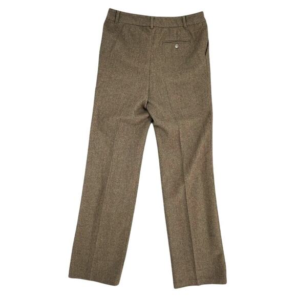 Lauren Ralph Lauren Wool Herringbone Brown Trousers Size 4 Merino Wool Vintage - Picture 2 of 4